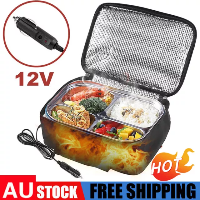 Portable Electric Heated Heating Lunch Box 12V Car Mini Microwave Oven Lunch Bag