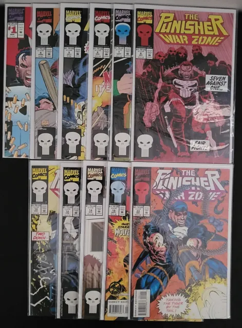 Lot of 11 | 1992 Marvel THE PUNISHER WAR ZONE /#1, 4-22 Mixed#'s See Pics /VF-NM