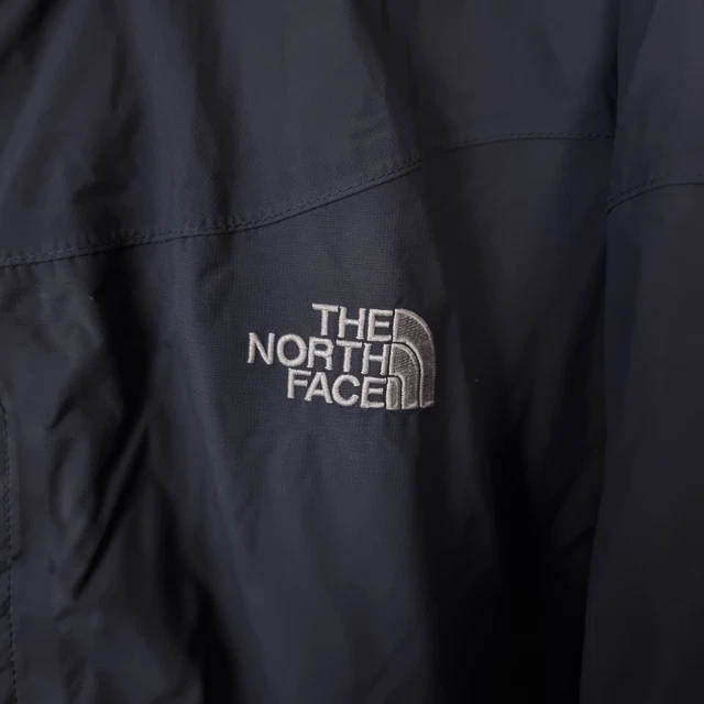 THE NORTH FACE Hyvent Waterproof Jacket Mens XL Grey Hooded Shell Rain Coat 2