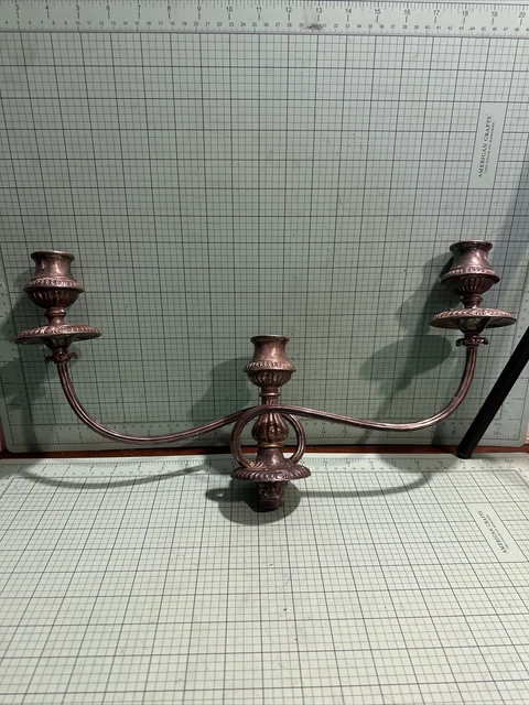 Vintage, silver plate, 3 arm, ornate, candelabra replacement top part #2 BS3