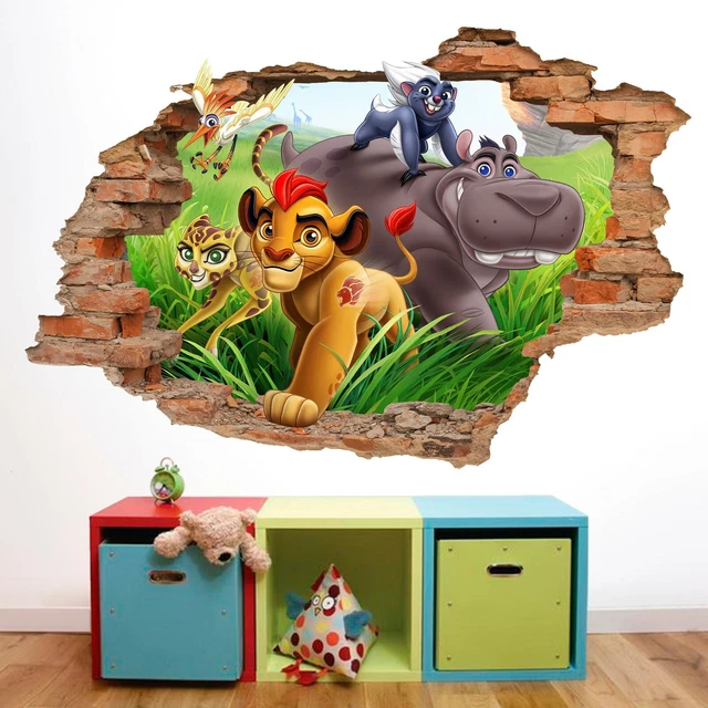 LION 3D WALL Decal, Simba's son Guard, Cartoon Wall Sticker, Decor 24.