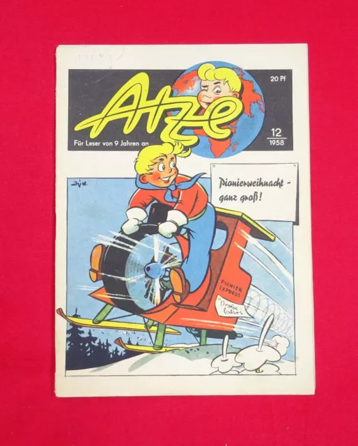 ATZE 1958 Nr. 12 DDR Comic Junge Pionier Junge Welt Fix und Fax