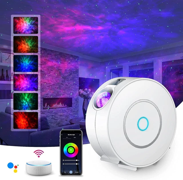 SUPPOU LED WIFI Sternenhimmel Projektor, Smart Nachtlicht 3D Galaxy Weiß