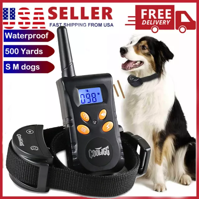 Cooligg Dog Shock Training Collar Rechargeable Remote Control Waterproof IP67
