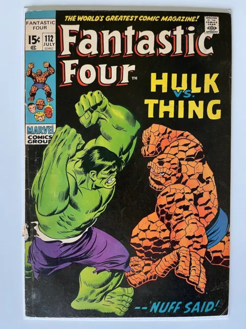 Fantastic Four #112 Marvel Comics 1971 HULK VS THING!