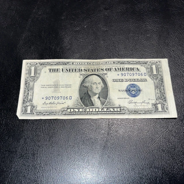 1935 1935E One Dollar Star Note • $1 Star Bill • Silver Certificate • *90709706D