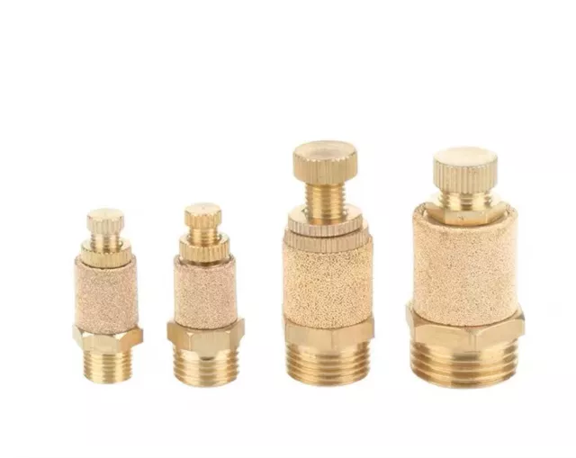2pcs Brass Flow Control Silencer NPT 3/4'' Pneumatic Exhaust Muffler Fitting
