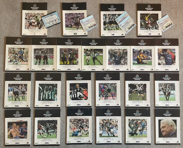 NEWCASTLE UNITED FC NUFC 2001/02 Premier League Season Home Programmes