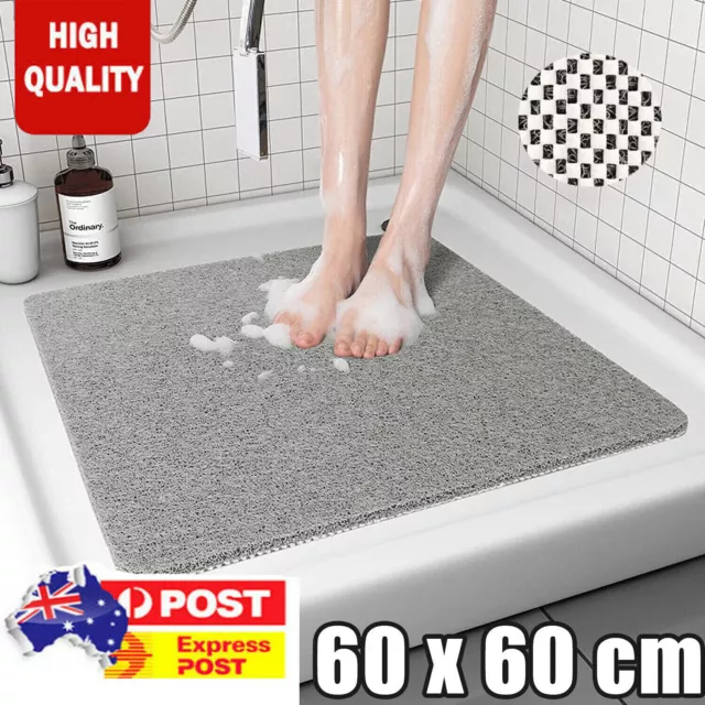 Shower Rug Anti Slip Loofah Bathroom Bath Mat Carpet Water Drains Non Slip - New