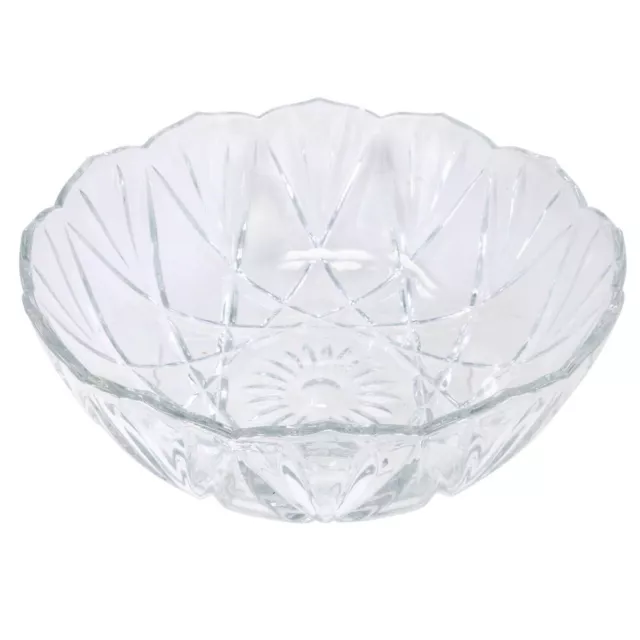 Orkideh Glass Bowl Large Heavy Clear Art Glass Fruit Trifle Salad Serving Bowl