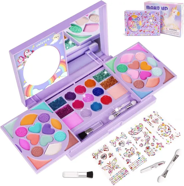 Kinder Make-up Sets für Mädchen, Mädchen Spielzeug Alter 3 4 5 6 7 8 9, waschbar Prinzessin Geschenke