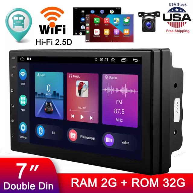 7" Android 11 Double 2 Din Car Stereo Apple CarPlay Auto Radio GPS Navi WiFi FM