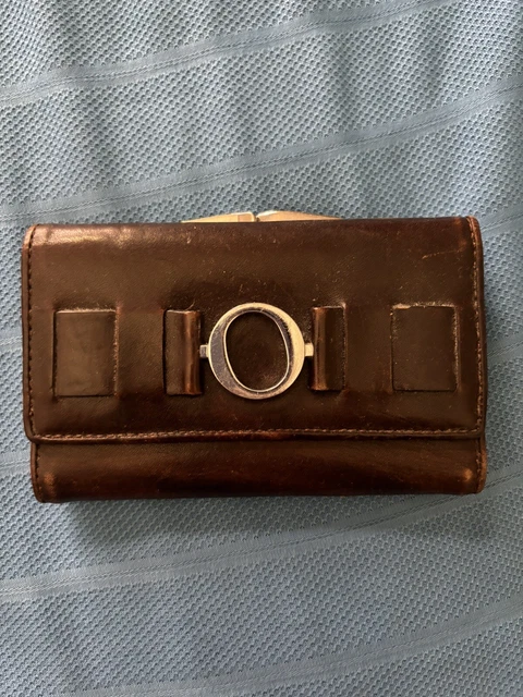 RARE VINTAGE OROTON Brown Leather Medium French Purse Wallet - Main Image