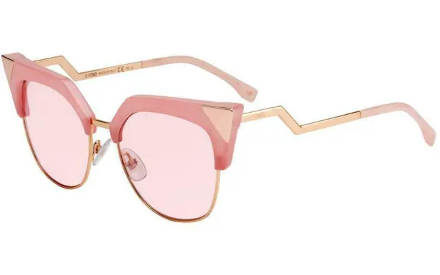 New Fendi Irida FF 0149/S 35J Pink Plastic Cat-Eye Sunglasses Pink Lens