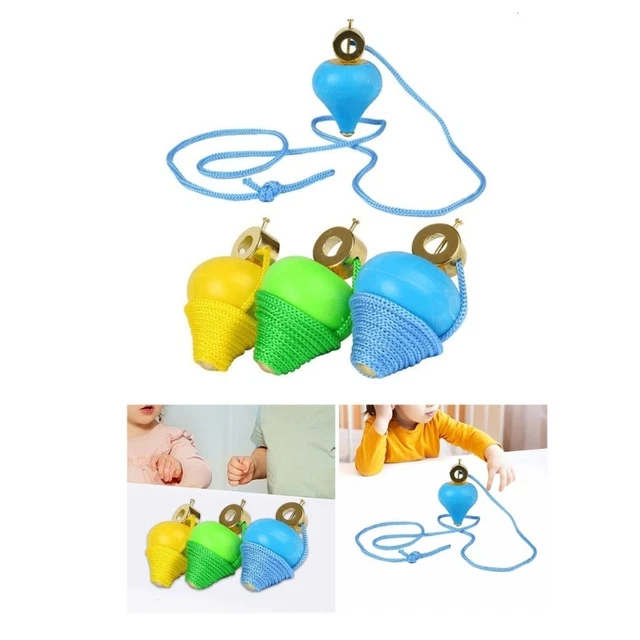 CHILDREN PULL STRING Spinning Tops Toy Rotating Spinning Toy Pocket Toy ...