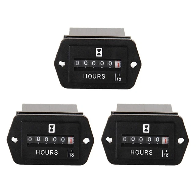 3x DC10V-80V Funzionamento Meccanico Contatore Ore - Funzionamento Contatore Ore per X5F3