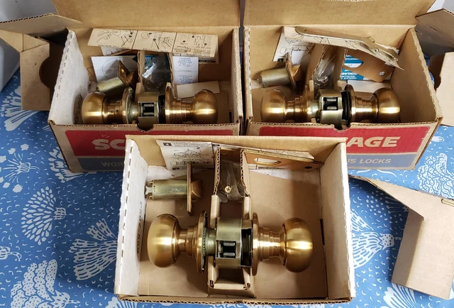 3 NOS Schlage D10S ORB 612 Grade 1 Passage Satin/Light Bronze 2-3/4" Backset