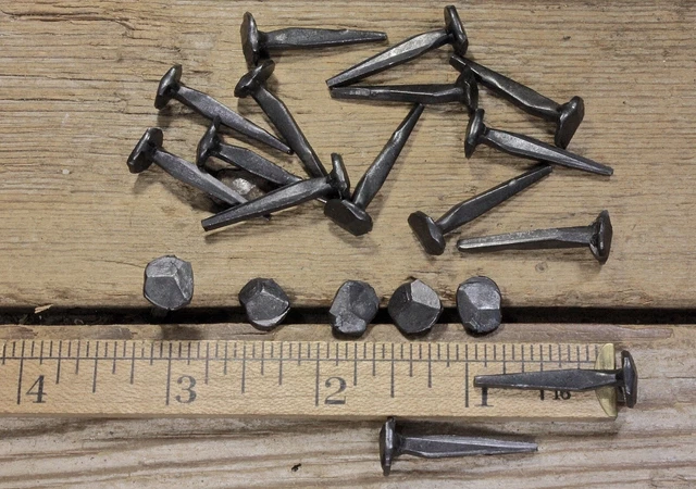1" Rose Head 40 Nails Square Wrought Iron Vintage Rustic Decorative Historic 2