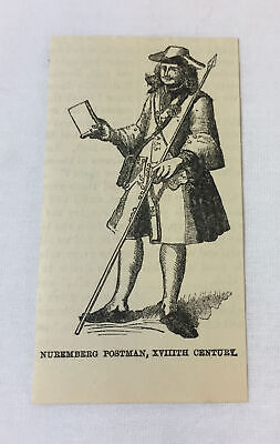 Aigle Petit 1885 Revue Gravure ~ Xvth Siècle Facteur Avec Prussien Aigle 
