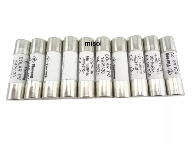 10 unit of PV solar fuse 15A 1000VDC fusible 10x38 gPV, Fusibile solare