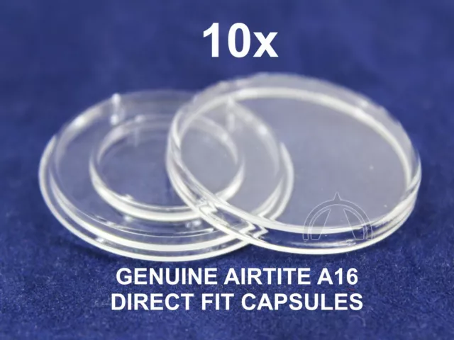 10 GENUINE 16mm Air Tight Coin Capsules DIRECT FIT for US 1/10oz GOLD EAGLE 2