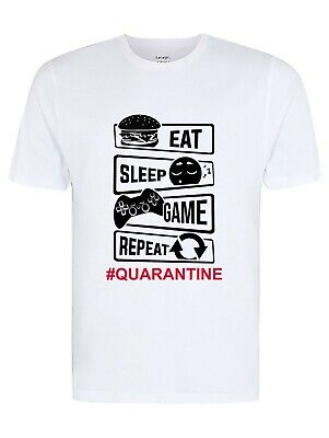Eat Sleep Gioco Ripetere Quarantena 2020 T-Shirt, Isolation/Social Distancing