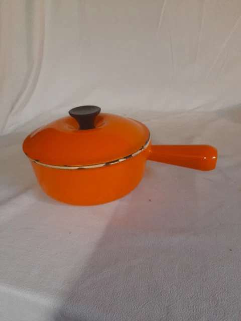 Caquelon à Fondue En Fonte Le Creuset - Orange - 22 Cm - Vintage - Montagne