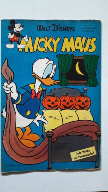 Micky Maus Nr.46 vom 14.11.1959 mit MMK-Zeitung, Sammelbild - ORIGINAL COMICHEFT