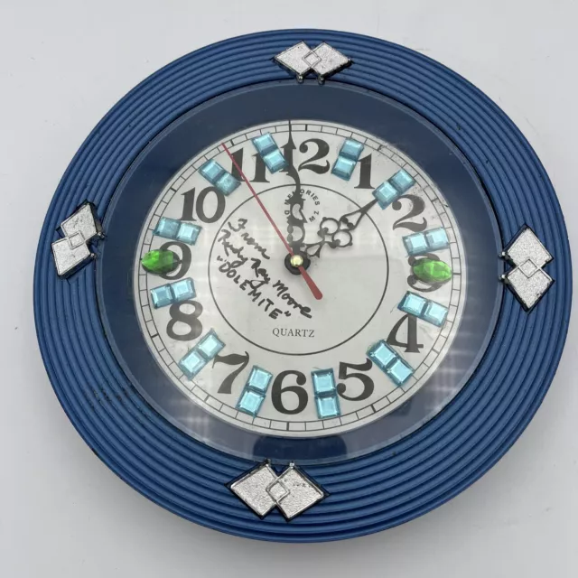 Vintage Rudy Ray Moore Signed Wall Clock Dolemite Memories Dreamz Blue