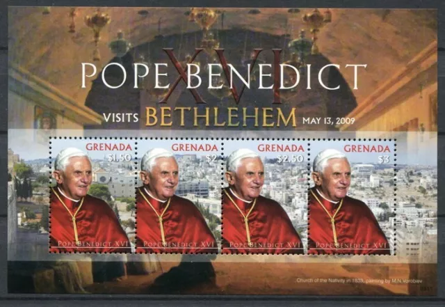 Grenada 2009 Papst Benedikt Pope Benedict Bethlehem Israel 6172-6175 MNH