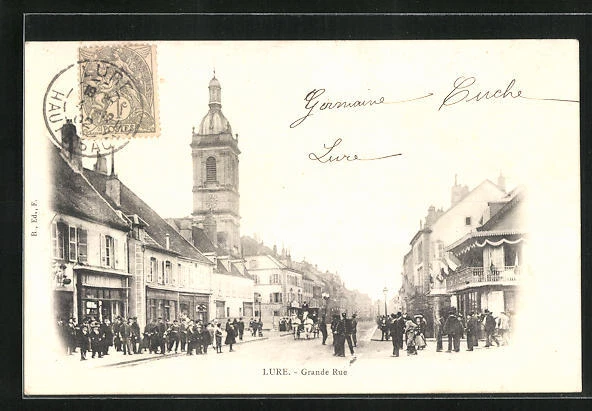 CPA Lure, Grande Rue, vue de la rue 1902