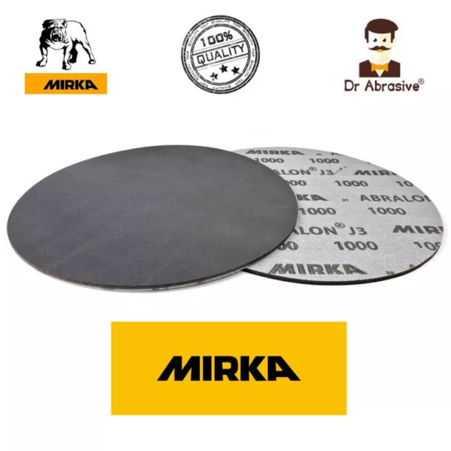 Mirka Abralon J3 Sanding DA Pads 3mm Thick Discs 77mm 3" Grits 500/1000/3000