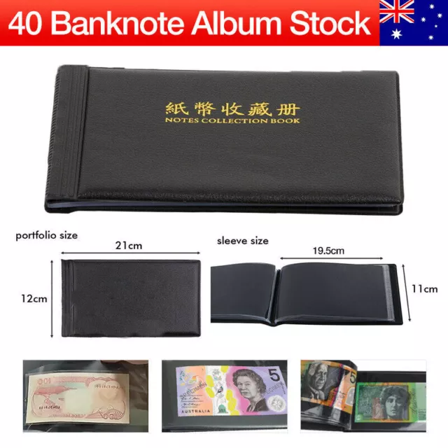 Banknote Album Stock Collection Storage Currency Holder Pocket Coin Paper Money