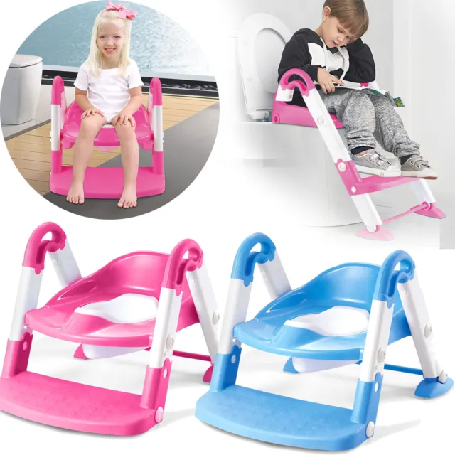 3in1 Baby Kids Potty Training Seat with Step Stool Ladder Toddler Toilet Chair