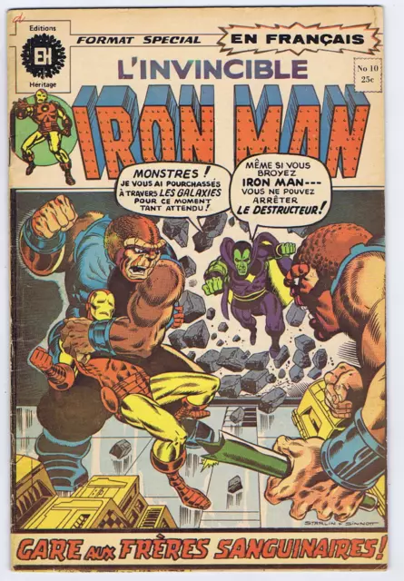 L'invincible Iron Man#10 Editions Heritage FRENCH/CANADIAN 1st Appearance Thanos