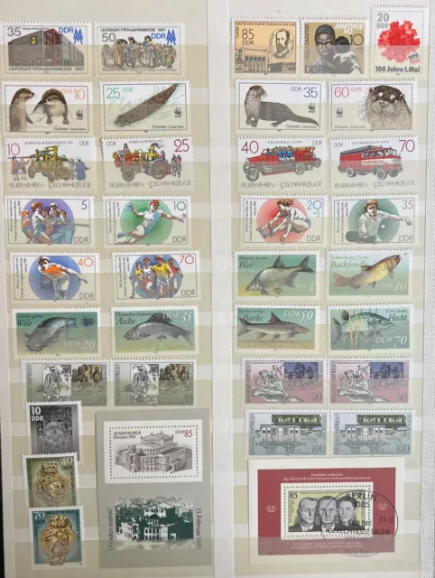1 Seite DDR Briefmarken mit Blöcken und Paaren  postfrisch wie abgebildet 557