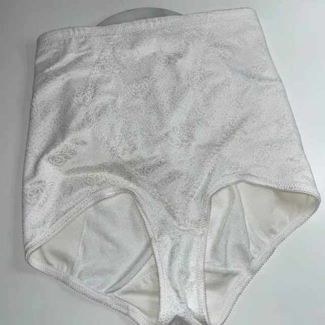VINTAGE BALI SATIN Control Brief Panty Tummy Panel Shaping White 2X ...