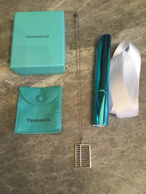 TIFFANY CO 925 Sterling Silver Moving Abacus Necklace Teacher