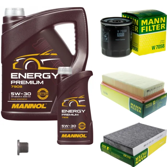 MANN Inspektionspaket 6 L MANNOL Energy Premium 5W-30 für Peugeot 508 SW I 2.0