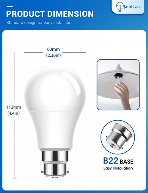 B22 Bajonett LED Glühbirne 100 W Äquivalent, 6 Stück (1er Pack), kühlweiß 5