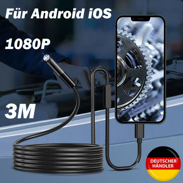 Telecamera di ispezione endoscopio 1080P endoscopio LED IP67 per cellulare iPhone Android NUOVO