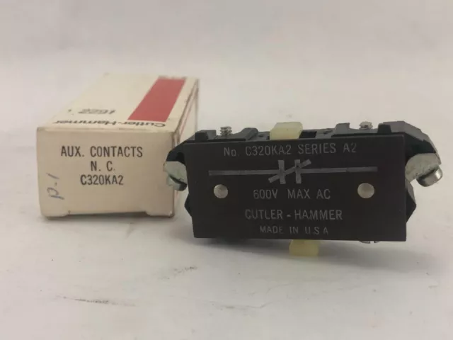 Eaton Cutler-Hammer C320KA2 Starter Auxiliary Contact 600VAC