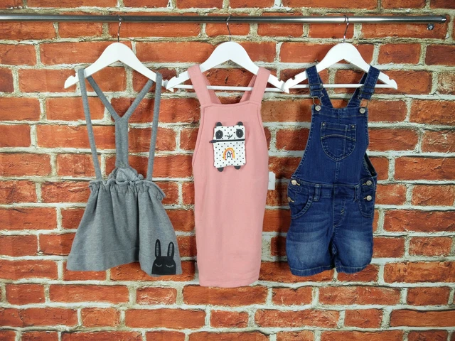 Girl Bundle Age 3-4 Years Next M&S Etc Denim Dungaree Sweat Pinafore Dress 104Cm