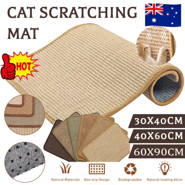 Cat Scratcher Board Pet Scratching Mat Natural Sisal Sofa Furniture Protector AU