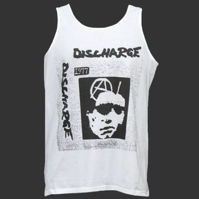 Discharge Hardcore Punk Rock T-SHIRT vest top unisex white S-2XL