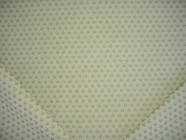 13-1/4Y Schumacher Emerald Mint Fleur De Lys Jacquard Drapery Upholstery Fabric