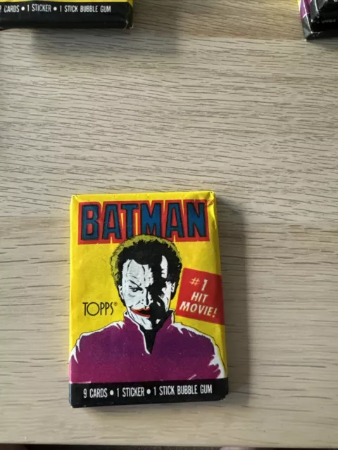 Old Rare Vintage Original Topps 1989 Batman Waxed Card Full Unopened Pack