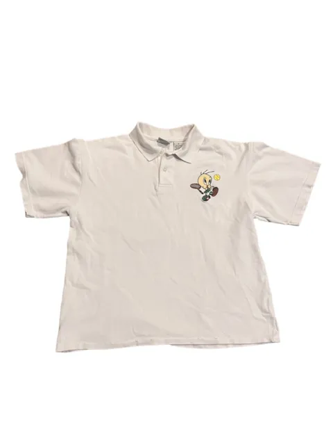Vtg Looney Tunes Tweety Tennis Collared Shirt Acme Clothing Co Size M