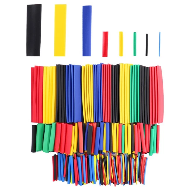 Assortimento tubi termoretraibili poliolefine multiuso 8 taglie 5 colori 164 pz