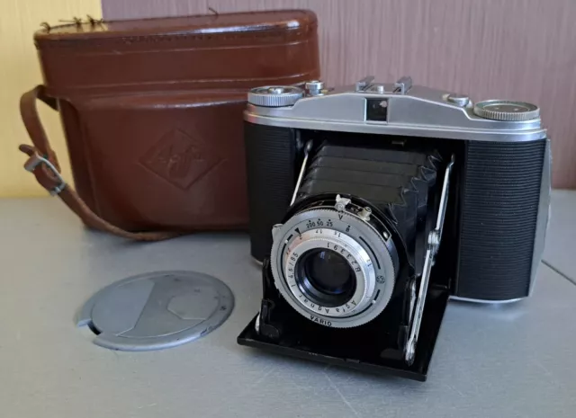 Agfa Isolette II 6x6 cm mit Agfa Agnar 85 mm 1:4,5 mit Tasche - sehr gut!